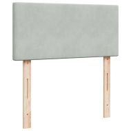 Боксспринг легло с матрак, светлосиво, 90x200 см, кадифе