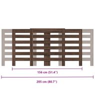 Капак за радиатор, кафяв дъб, 205x21,5x83,5 см, инженерно дърво