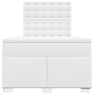 Боксспринг легло с матрак, бяло, 120x200 см, изкуствена кожа