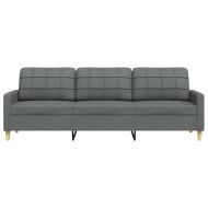 3-местен диван, Тъмносив, 210 см, плат