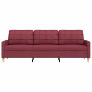 3-местен диван, Виненочервен, 210 см, плат