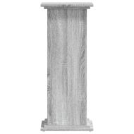 Поставка за растения, сив сонома, 33x33x80 см, инженерно дърво