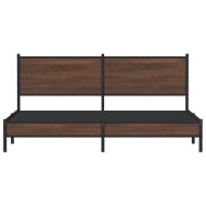 Метална рамка за легло, без матрак, кафяв дъб, 160x200 см