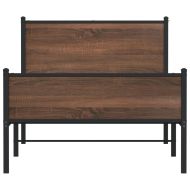 Метална рамка за легло, без матрак, кафяв дъб, 100x190 см