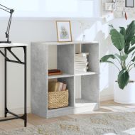 Библиотека, бетонно сива, 68,5x32x75 см, инженерно дърво