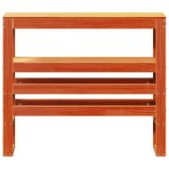 Горна табла с рафтове, восъчнокафява, 100 см, масивно дърво бор