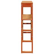 Горна табла с рафтове, восъчнокафява, 100 см, масивно дърво бор