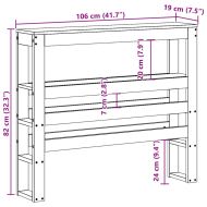 Горна табла с рафтове, восъчнокафява, 100 см, масивно дърво бор