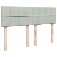 Боксспринг легло с матрак, светлосиво, 160x200 см, кадифе