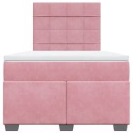Боксспринг легло с матрак, розово, 120x200 см, кадифе