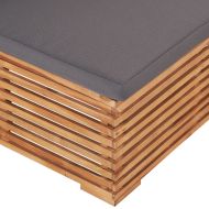 Градински междинен диванен модул със сива възглавница тик масив