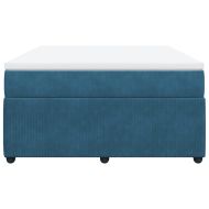 Боксспринг легло с матрак, тъмносиньо, 140x200 см, кадифе