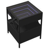 Нощна масичка с Infinity LED черна 40x40x51 см