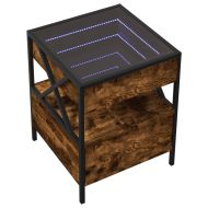Нощна масичка с Infinity LED опушен дъб 40x40x51 см