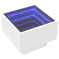 Нощна масичка с Infinity LED бяла 40x40x30 см