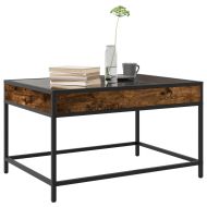 Маса за кафе с Infinity LED, опушен дъб, 70x50x41 см