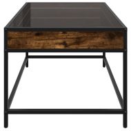 Маса за кафе с Infinity LED, опушен дъб, 70x50x41 см