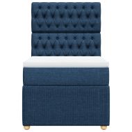 Боксспринг легло с матрак, синя, 90x190 см, плат