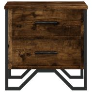 Нощни шкафчета, 2 бр, опушен дъб, 40x41x40 см, инженерно дърво