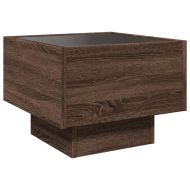 Нощна масичка с Infinity LED, кафяв дъб, 40x40x30 см