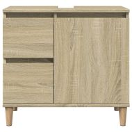 Комплект шкафове за баня от 3 части дъб сонома инженерно дърво