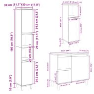 Комплект шкафове за баня от 3 части дъб сонома инженерно дърво