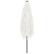 Градински чадър със стоманен прът, бял, 388x388x248 см