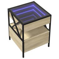 Нощна масичка с Infinity LED сонома дъб 40x40x51 см