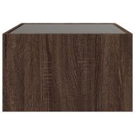 Маса за кафе с Infinity LED, кафяв дъб, 70x50x30 см