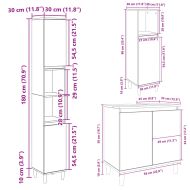 Комплект шкафове за баня от 3 части дъб сонома инженерно дърво