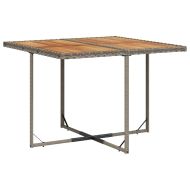 Градински трапезен комплект 9 части с възглавници сив полиратан