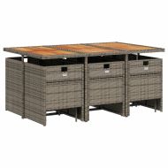 Градински комплект с възглавници 11 части сив полиратан