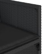 Градински комплект с възглавници 11 части полиратан черен