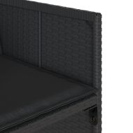 Градински комплект с възглавници 15 части полиратан черен