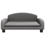 Кучешко легло, сиво, 70x45x30 см, изкуствена кожа