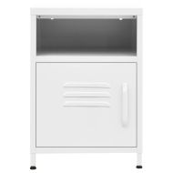 Нощно шкафче, бяло, 35х35х51 см, стомана