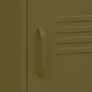 Нощно шкафче, маслиненозелено, 35х35х51 см, стомана