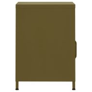 Нощни шкафчета, 2 бр, маслиненозелени, 35х35х51 см, стомана