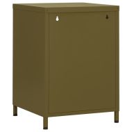 Нощни шкафчета, 2 бр, маслиненозелени, 35х35х51 см, стомана
