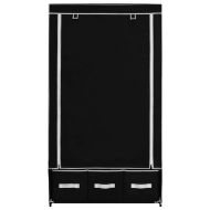 Гардероб, черен, 87x49x159 см, текстил