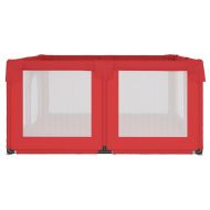 Бебешка кошара с 2 врати, червена, оксфорд текстил