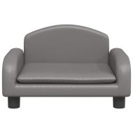 Детски диван сив 50x40x30 см изкуствена кожа