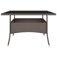 Градински трапезен комплект, 9 части, кафяв полиратан