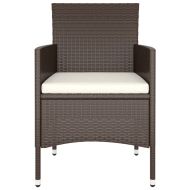 Градински трапезен комплект, 9 части, кафяв полиратан