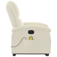 Електрически изправящ масажен реклайнер стол кремав кадифе