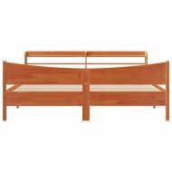 Рамка за легло с табла, восъчнокафяв, 200x200 см, бор масив