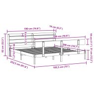 Рамка за легло без матрак, 180x200 см, масивна чамова дървесина