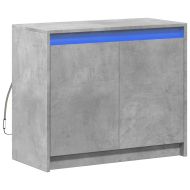 Сайдборд с LED, бетонно сив, 72x34x61 см, инженерно дърво