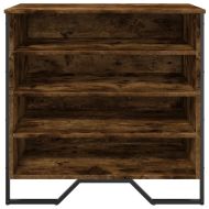 Шкаф за обувки, опушен дъб, 80x38x78 см, инженерно дърво