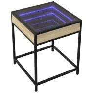 Маса за кафе с Infinity LED, сонома дъб, 40x40x51 см